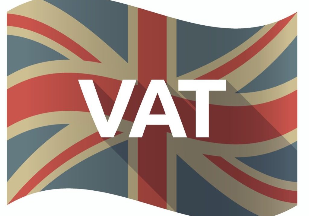 Isolated UK flag with  the value added tax acronym VAT